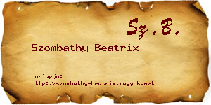 Szombathy Beatrix névjegykártya